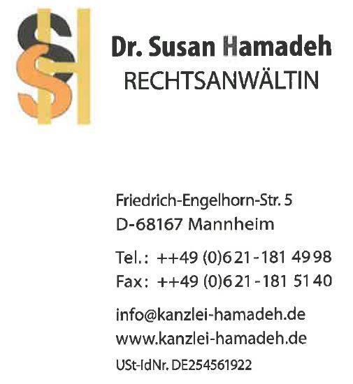 Rechtsanwältin Mannheim Susan Hamadeh